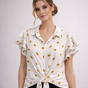 Pineapple Print Women's Blouse